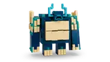 Front view of the brick-built LEGO Minecraft Warden monster.