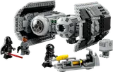 LEGO Star Wars TIE Bomber set with minifigures and accessories.