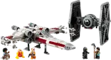 X-Wing and TIE Fighter with minifigures.