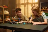 Kids building the Shark Tank set.