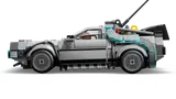 Side view of LEGO DeLorean Time Machine.