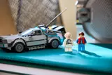 Minifigures with LEGO DeLorean.