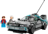 LEGO DeLorean Time Machine with Marty and Doc minifigures.
