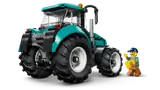 Tractor rear view, farmer waving.