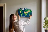 Hanging LEGO world map.
