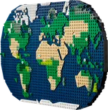 Side view of LEGO world map.