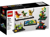 Front of the 'Tribute to LEGO® House' box, featuring the six mini-builds.