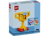 Back of LEGO Trophy Award box, customization options.