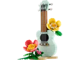 LEGO ukulele with tropical flowers.