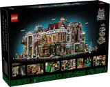 Back of LEGO 10350 box, showing modular integration and interior details.