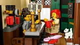 Restaurant interior, minifigures at the bar.