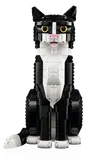 LEGO Tuxedo Cat front, open mouth.