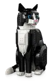 LEGO Tuxedo Cat with blue eyes.