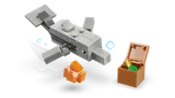 LEGO Minecraft dolphin, axolotl, and treasure chest.