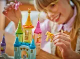 Child playing with unicorn