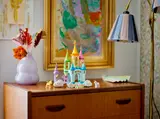 Castle on dresser as decor