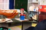LEGO Red on a desk.