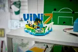 Vini Jr. LEGO set on a shelf.