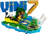 LEGO Vini Jr. minifigure kicking a ball with "VINI JR 7" backdrop.