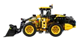 Side view, Volvo Electric Wheel Loader bucket down.