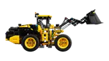 Side view, loader bucket raised.