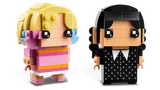 Close-up of Wednesday and Enid BrickHeadz.
