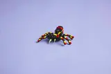 LEGO spider on light purple background.