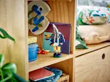 LEGO fish on a shelf.