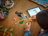 Child building LEGO Toucan.
