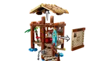 Hut with removable roof and hidden poster.