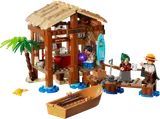 One Piece Windmill Village Hut with minifigures and boat.