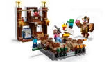Dynamic action shot of LEGO Minecraft 21272 set.