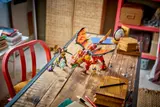 Overhead view of Ninjago battle scene.
