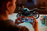 AR view of Technic Yamaha MT-10 SP on phone.