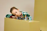 Child viewing full LEGO set.