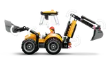 Backhoe loader showing movement.
