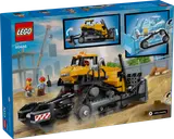 Back of LEGO City bulldozer box with features.
