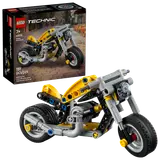 Yellow LEGO Technic Motorcycle and box.