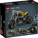 Yellow LEGO Technic Motorcycle with box back.