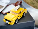 Overhead view of LEGO Yellow Taxi.