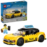 Box art and assembled LEGO taxi