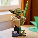 LEGO Yoda bust on table.