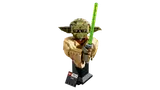 LEGO Yoda bust, angled view.