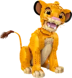 LEGO Disney Young Simba sitting with head tilted.