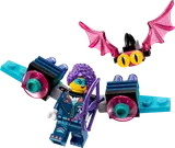 Zoey minifigure with jetpack and a flying bat.