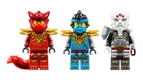 Three detailed Ninjago minifigures.