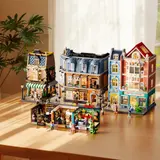 Illuminated modular Lumibricks street scene.