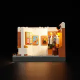 Side view of illuminated Lumibricks Art Gallery.