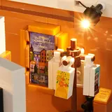 Close-up of Lumibricks spotlight on artwork.
