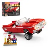 Lumibricks L9093 low rider, 969 pieces, glowing headlights, lifted.